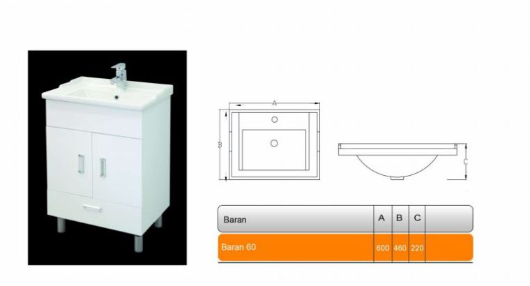 قیمت رو کابینتی باران ۶۰ درجه یک چینی رز[کمراد]