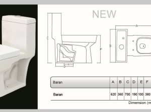 قیمت توالت فرنگی یک تکه مدل باران چینی رز[کمراد]