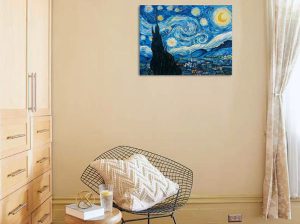 قیمت تابلو نقاشی رنگ روغن طرح شب پر ستاره ونگوگ