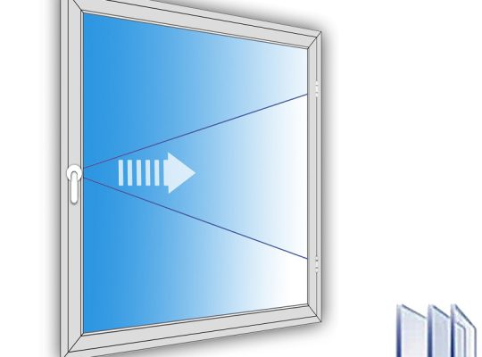 قیمت پنجره سه جداره UPVC لولایی تک حالته[مایان]